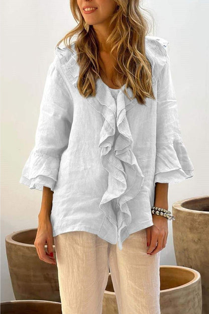 Primrose – Blusa Tunica con Volant nel Davanti
