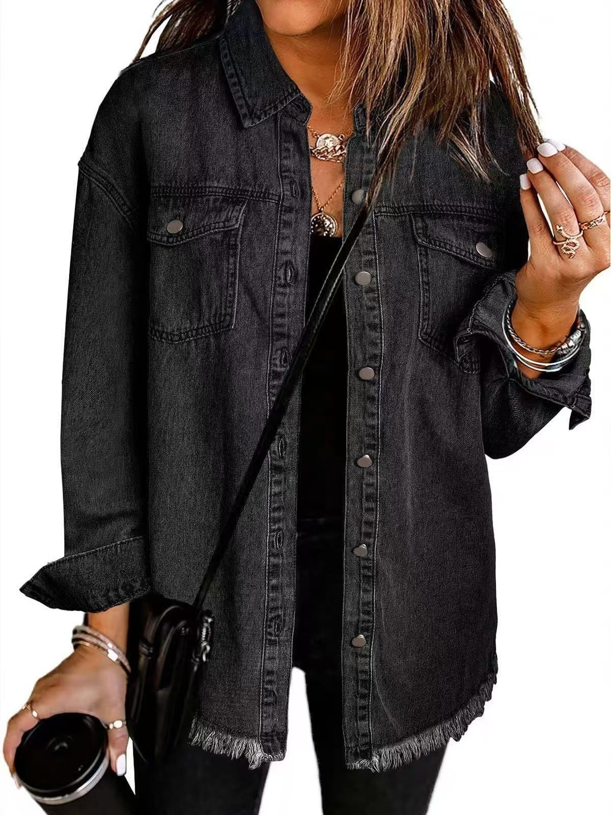 Giselle - Giacca in denim Senza tempo con Stile Classico