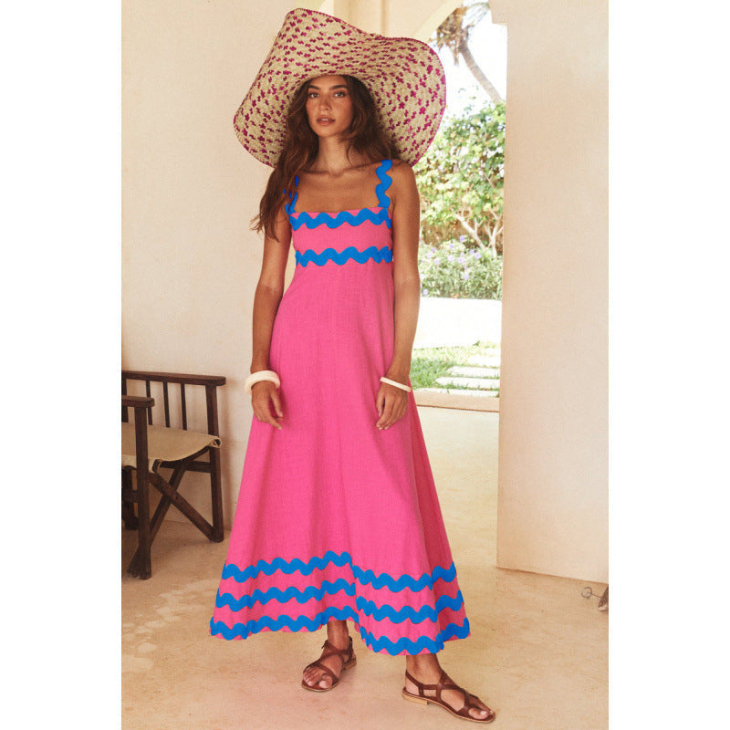 Wrenley - Abito maxi Boho di Collo Desgarrado