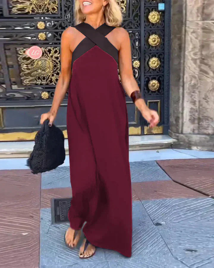 Quirine™ | Abito maxi con Cruce Frontal.