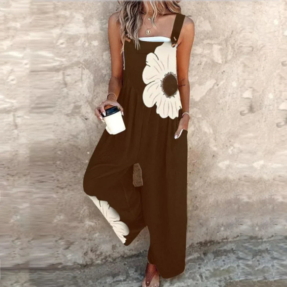 ELLIRA – TUTA SENZA MANICHE CON PANTALONI CULOTTE E VITA REGOLABILE