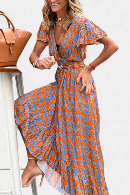 Kinslee Abito maxi di Stile Swing con scollo a V