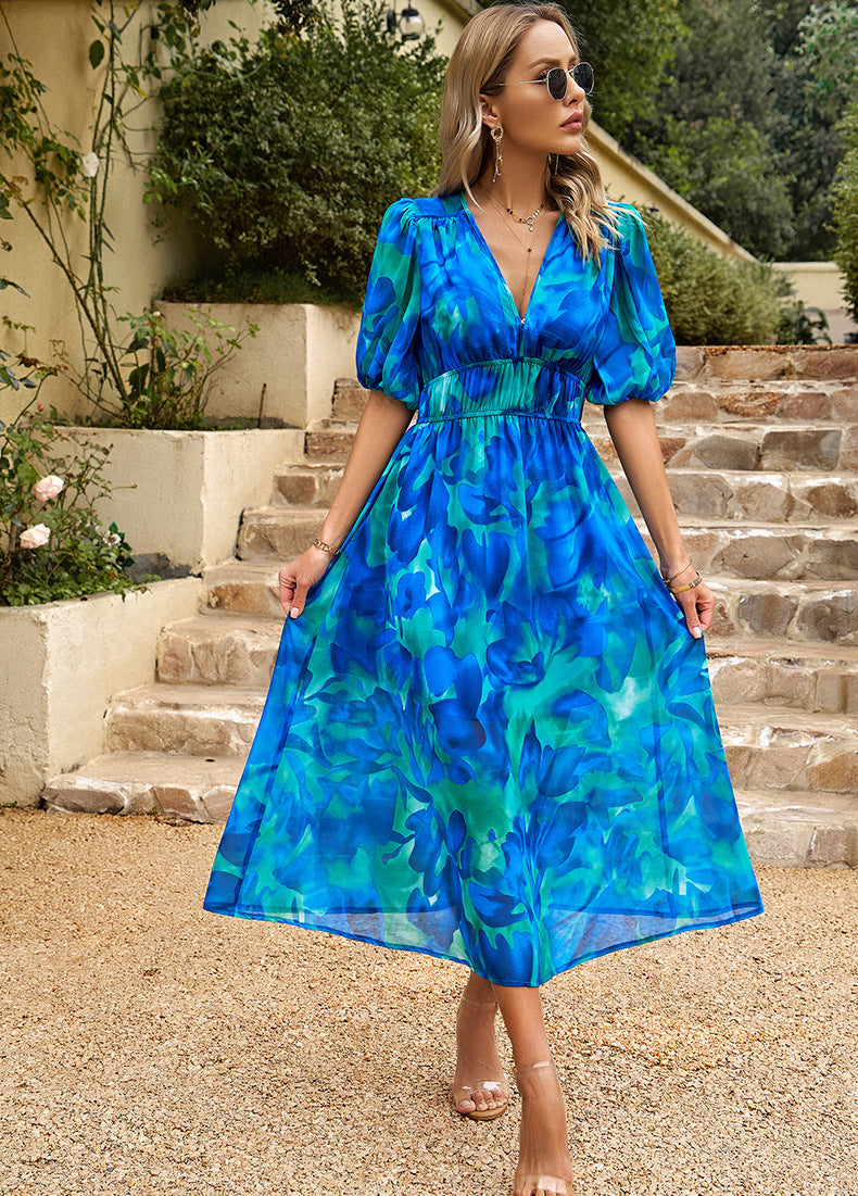 Flore - Abito Elegante con Motivo Floreale