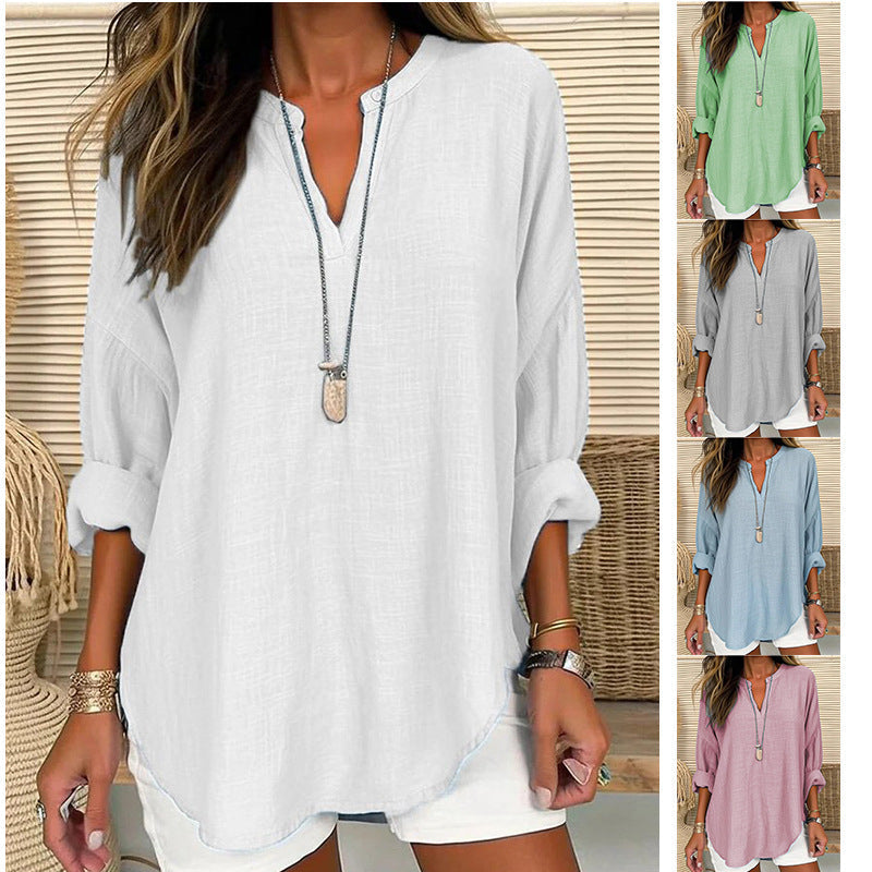 Hazel – Blusa con collo a V dal taglio rilassato