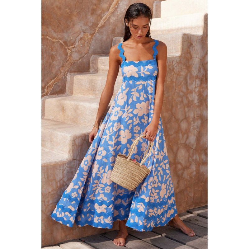 Wrenley - Abito maxi Boho di Collo Desgarrado