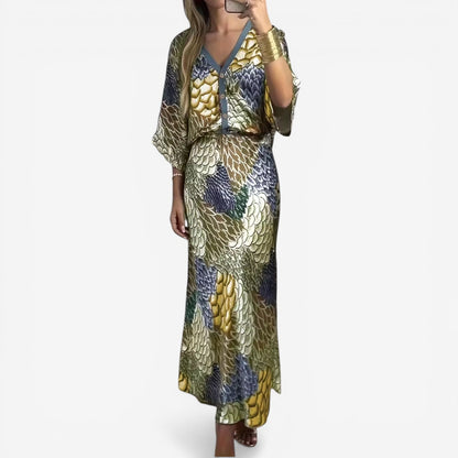 Abito midi Fluido con Fantasie - Eleganza Senza tempo
