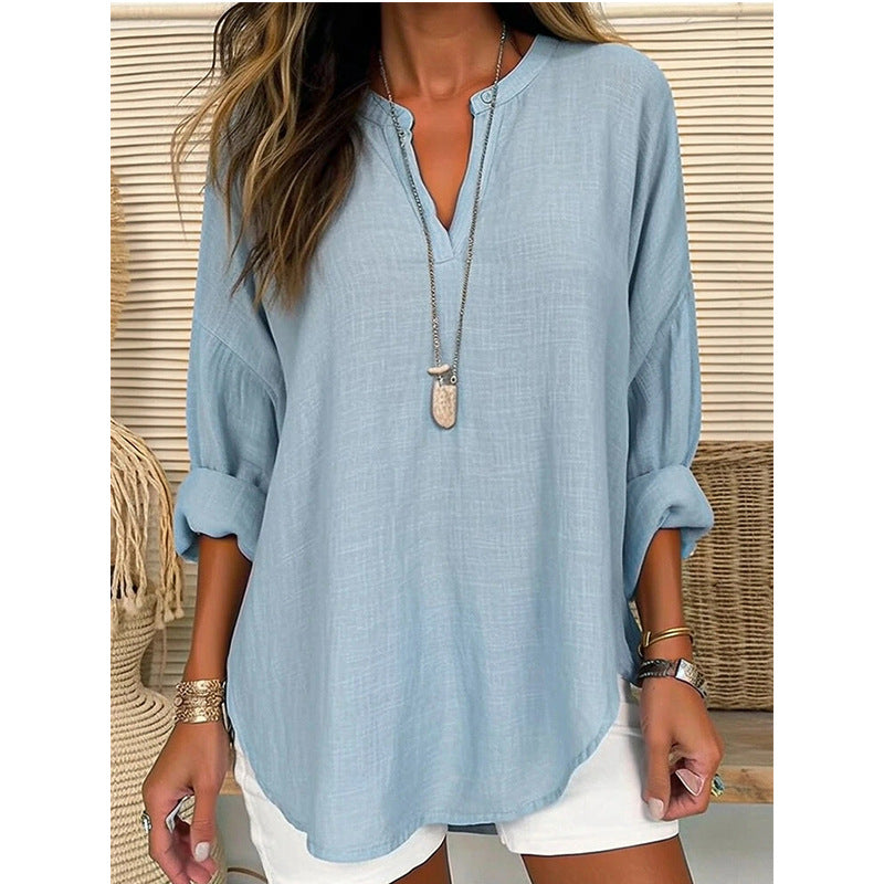 Hazel – Blusa con collo a V dal taglio rilassato