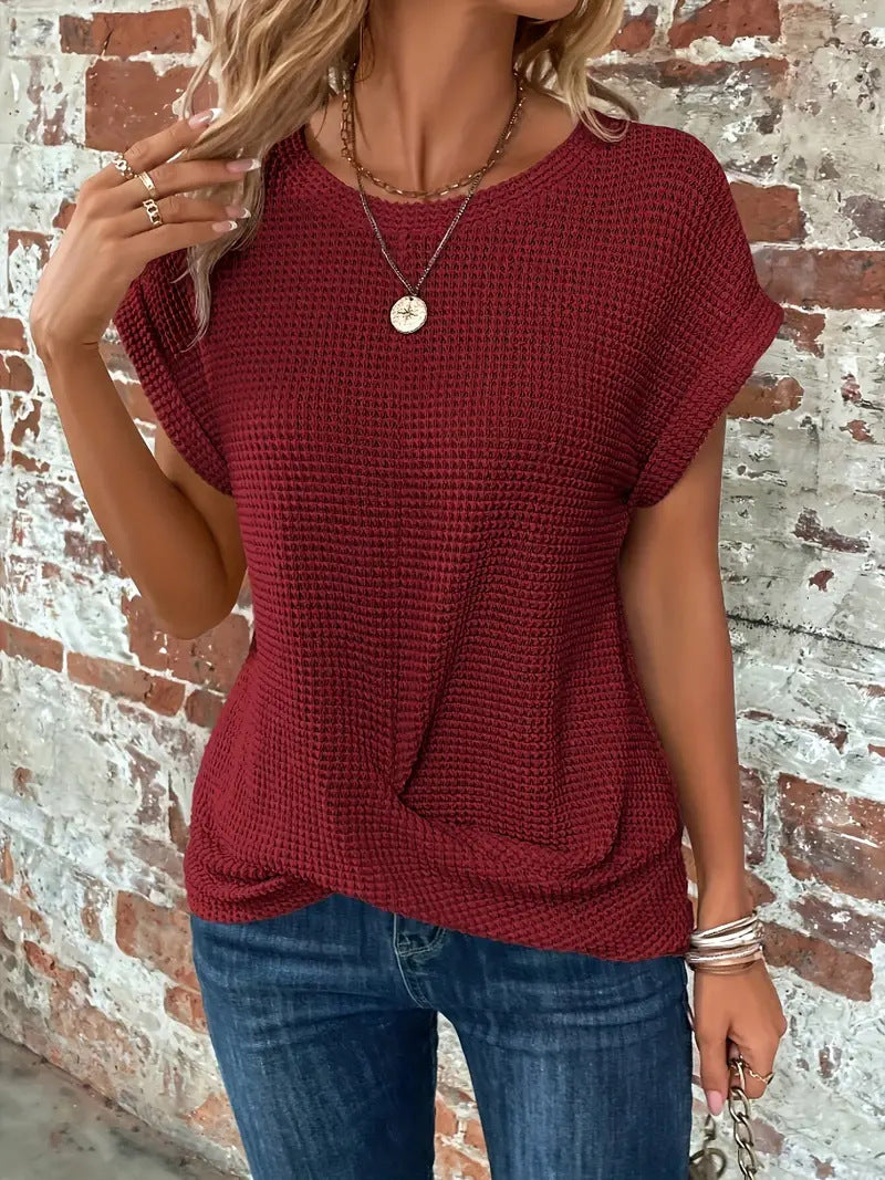 Tegan – Maglietta Casual di Tessuto Waffle