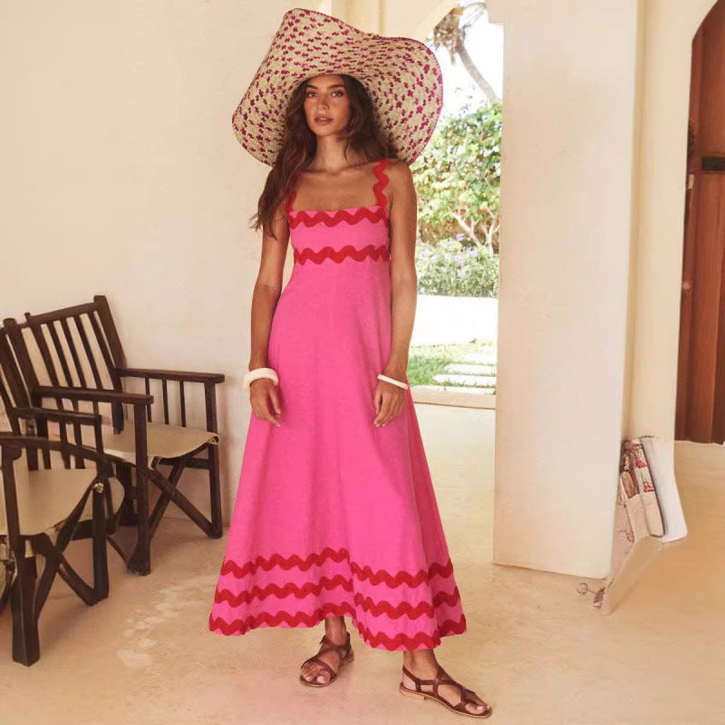 Wrenley - Abito maxi Boho di Collo Desgarrado