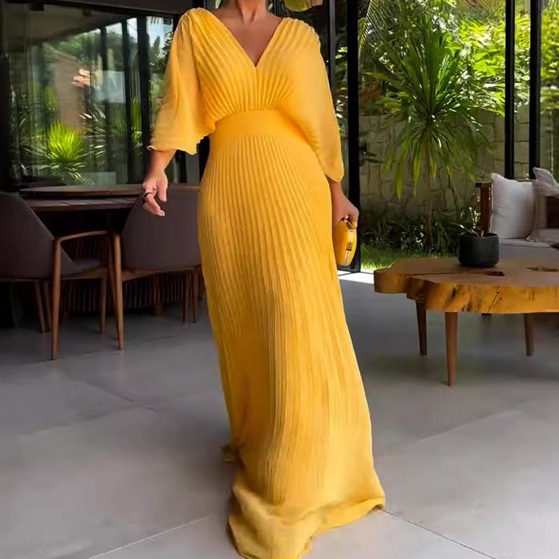 RIA™ - Abito Maxi con Costillas Flotantes