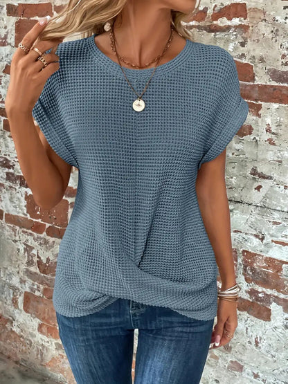 Tegan – Maglietta Casual di Tessuto Waffle