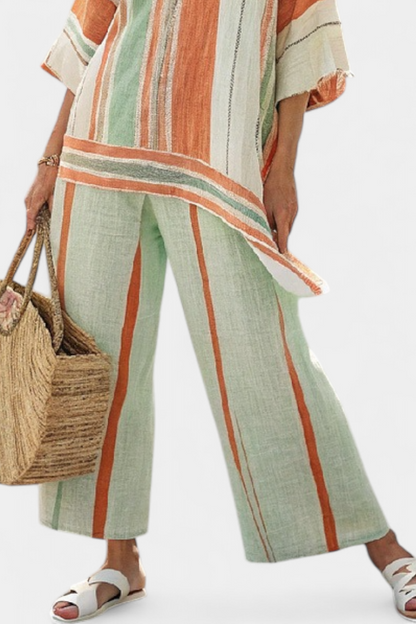 Bellmere | Top asimmetrico Elegante e Pantaloni a gamba larga