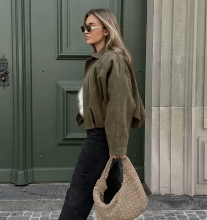 Giacca Diana – Bomber oversize Verde oliva