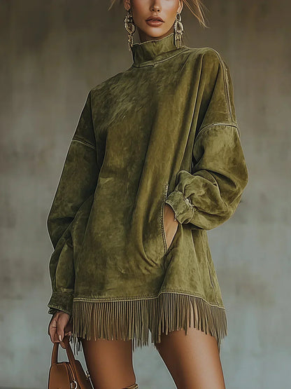 Amarinda | Sudadera Oversize con Dettaglio di Frange