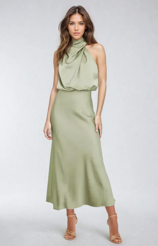 Il Abito Halter Drapado Elegante
