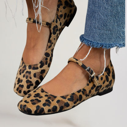 Rosetta - Ballerine leopardate in Pelle di Peluche