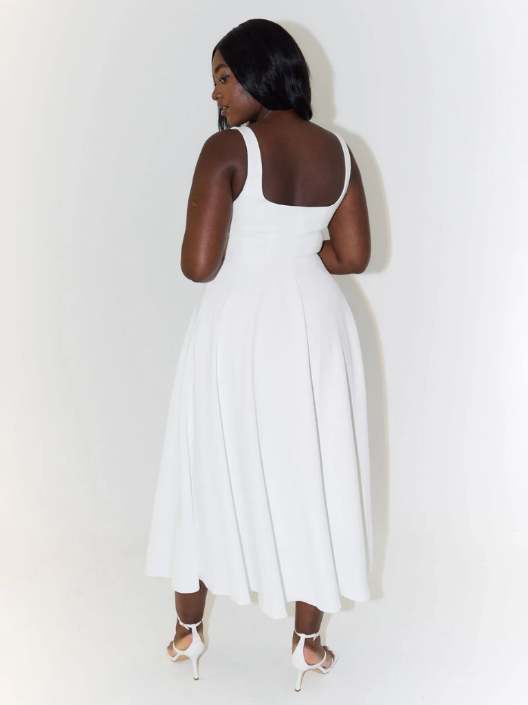 Robe Midi Elegante con Scollo quadrato - Taglio Flattering Senza Tiempo