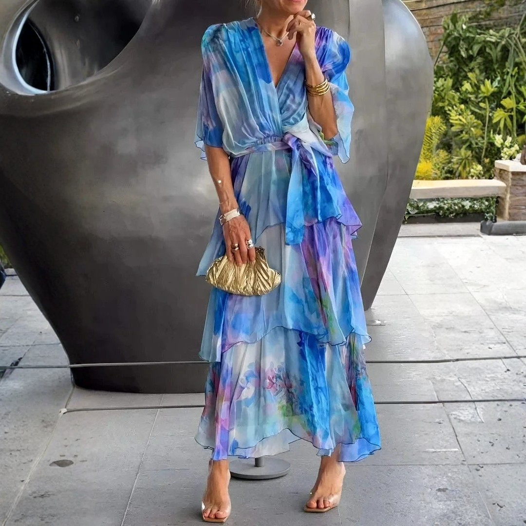 Cassia – Abito fluido in chiffon per donna