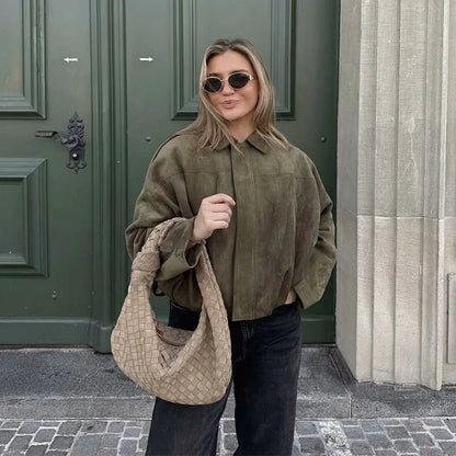 Giacca Diana – Bomber oversize Verde oliva
