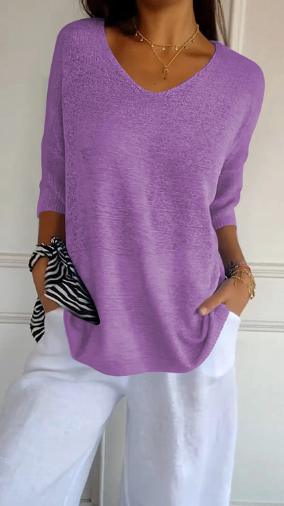 Top Primaveral con scollo a V