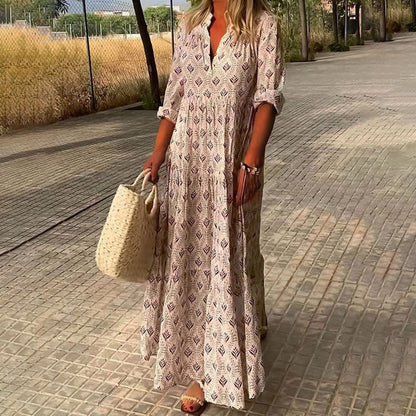 Nora - Elegante abito boho maxi