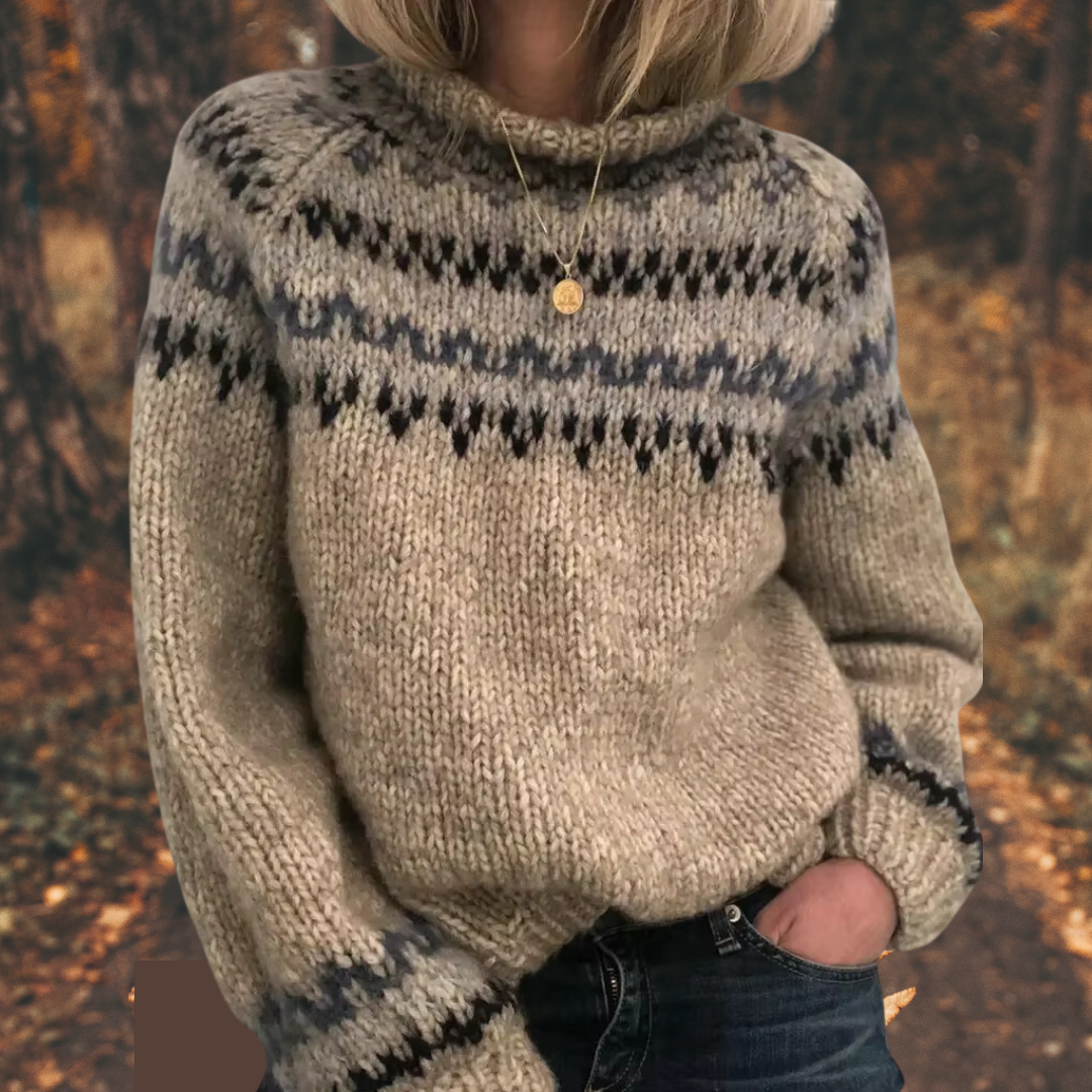 Astrid™ | Maglione in maglia nordica da donna