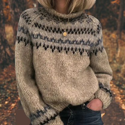 Astrid™ | Maglione in maglia nordica da donna