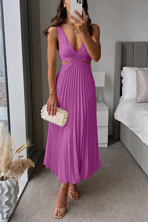 EVA™ | Abito Maxi Senza maniche con Corte Elegante nella Vita