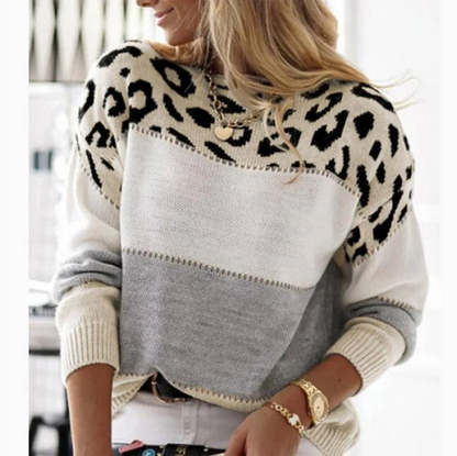 Kay - Maglione Casual di Leopardato