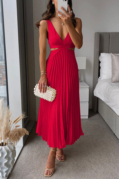 EVA™ | Abito Maxi Senza maniche con Corte Elegante nella Vita