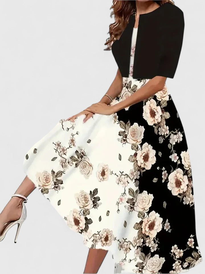 AURORA – ABITO MIDI ELEGANZA IN FLOR