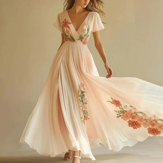 Amelia | Abiti da festa Elegantes con Vita Alta e scollo a V