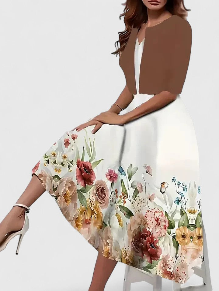 AURORA – ABITO MIDI ELEGANZA IN FLOR