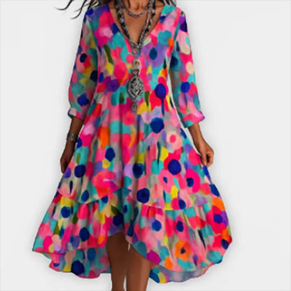 Shanae – Abito Midi Elegante con Motivo Floreale