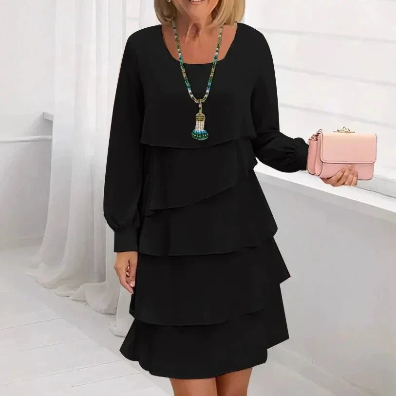 Margaret | Abito elegante Con Maniche lunghe e Volant