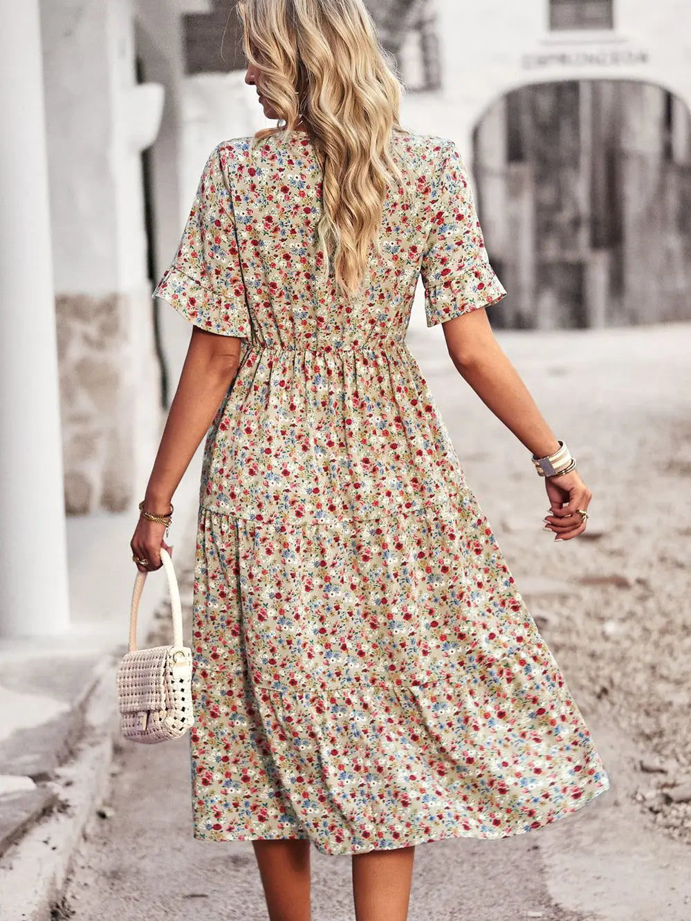 Layla™ - Abito Stampato Elegante con scollo a V