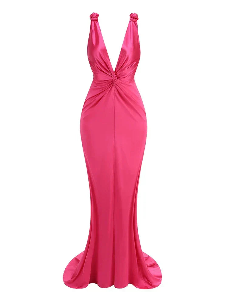 Zoey | Abito maxi Senza maniche con Pliegues Eleganti