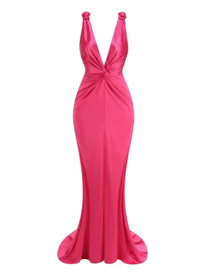 Zoey | Abito maxi Senza maniche con Pliegues Eleganti