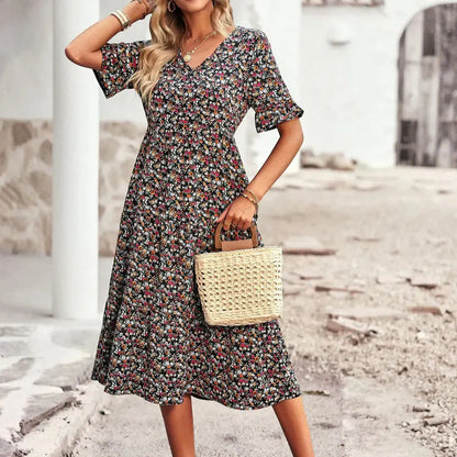 Layla™ - Abito Impreso Elegante con Scollo a V