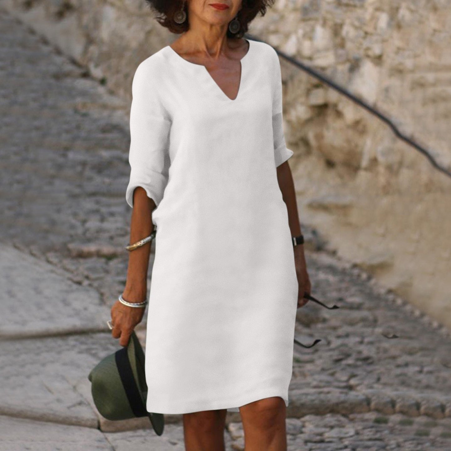 Silvia™ - Abito senza tempo con scollo a V che copre il pancia