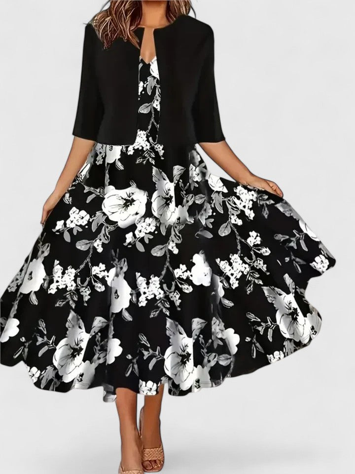 AURORA – ABITO MIDI ELEGANZA IN FLOR