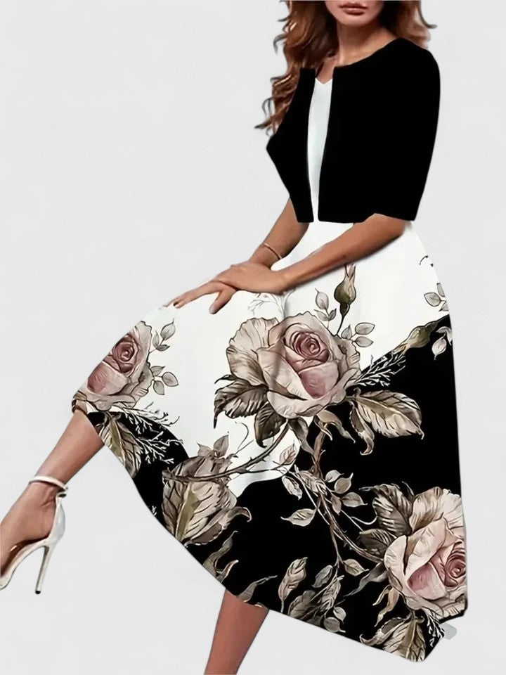 AURORA – ABITO MIDI ELEGANZA IN FLOR