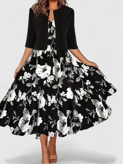 AURORA – ABITO MIDI ELEGANZA IN FLOR