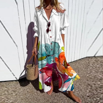 Cassidy - Abito Maxi di Manica Abullonada Boho