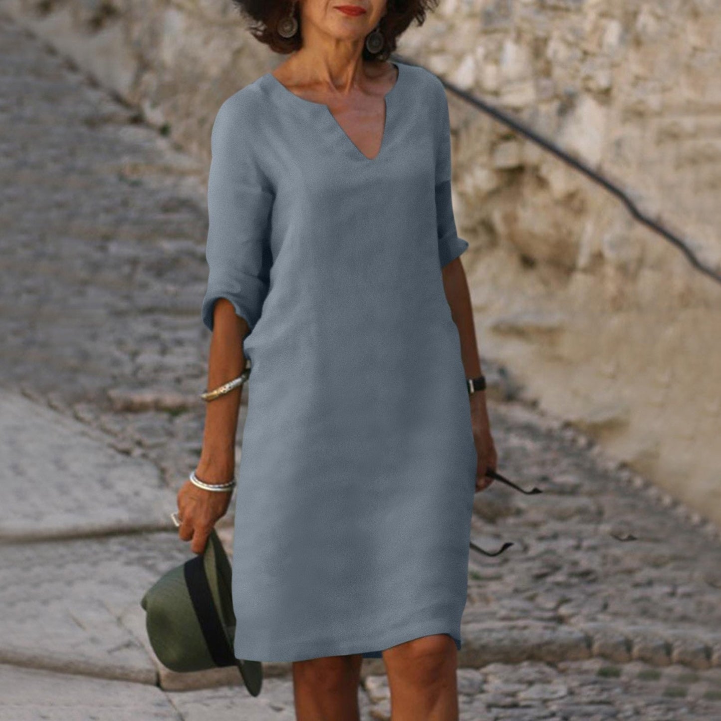 Silvia™ - Abito senza tempo con scollo a V che copre il pancia