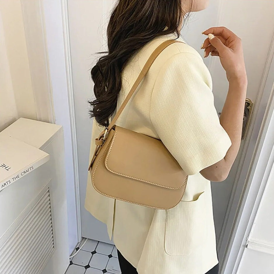 Eldborg | Borsa Elegante di spalla in tonalità nude opaca