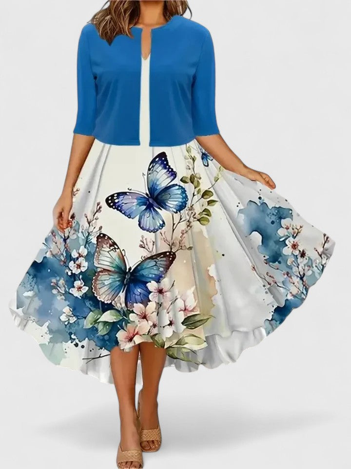 AURORA – ABITO MIDI ELEGANZA IN FLOR