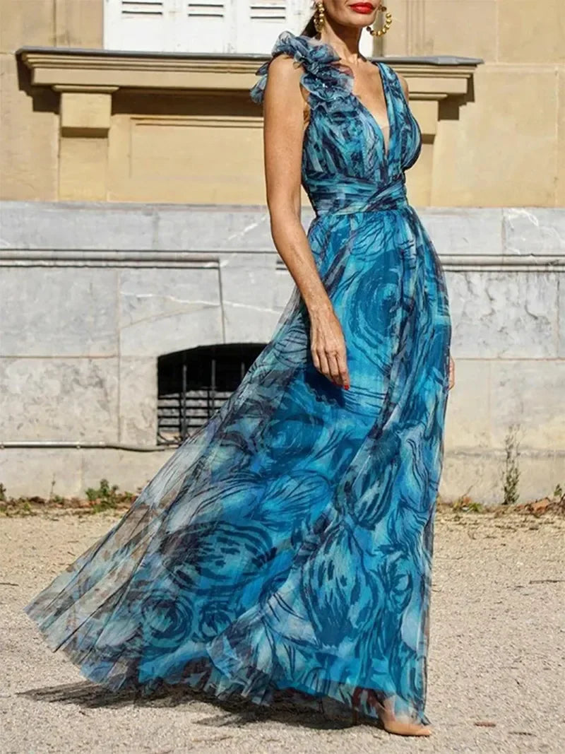 Victoria | ABITO LUNGO BLU PAVO REAL