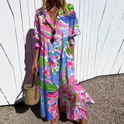 Hannah | Abito di Smock con bottoni Floreali