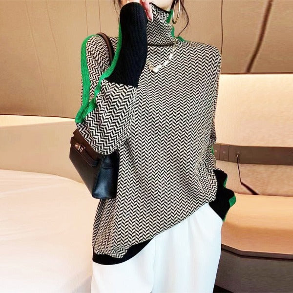 Eleanor | Maglione a collo alto con Design di Spiga